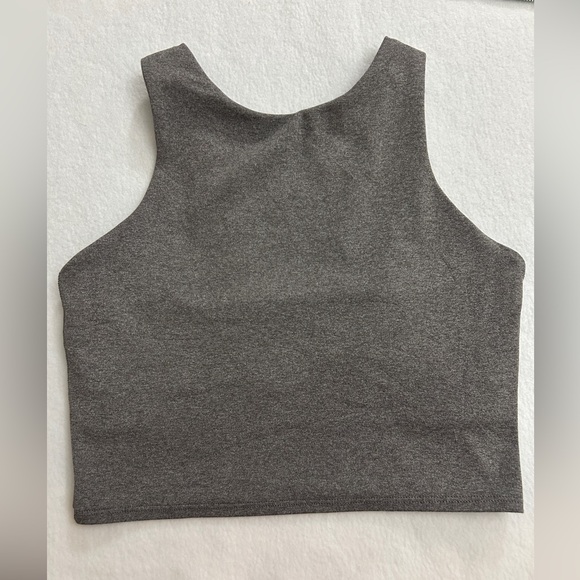 Athleta Purpose Cropped Sports Bra Gray racerback seamless soft workout. Size XS - Picture 3 of 8